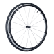 Rear wheel OMOBIC MAGNILITE 24'', d12 mm bearing, white magnesium rim, black alu. pushrim, black pneumatic tyre, tube